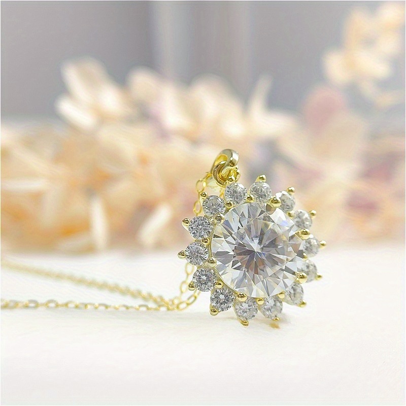 Women's 1/3/4/5 Carat 925 Silver Synthetic Moissanite Necklace